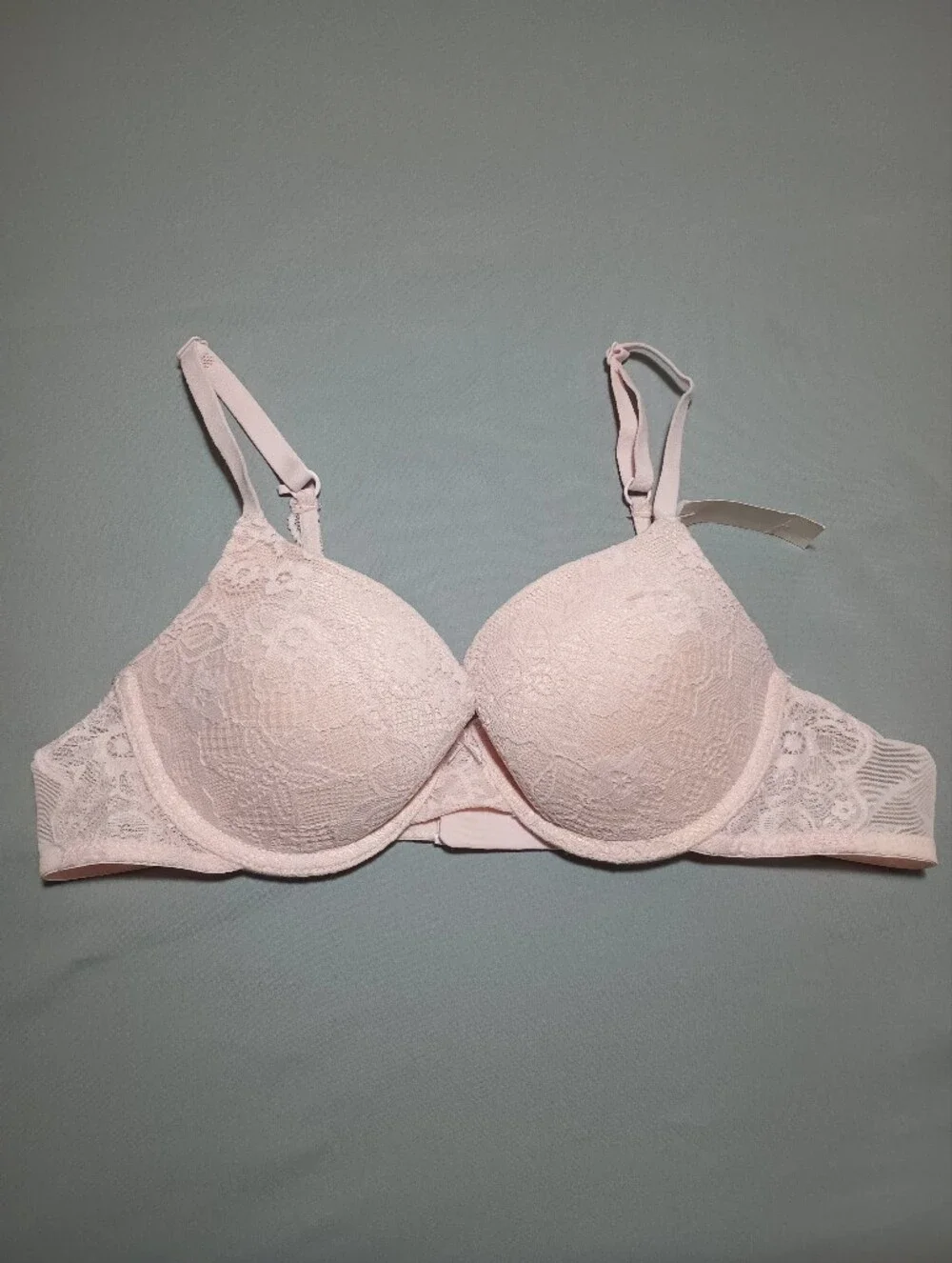 No Boundaries Women's Pink Allover Lace Push Up Bra